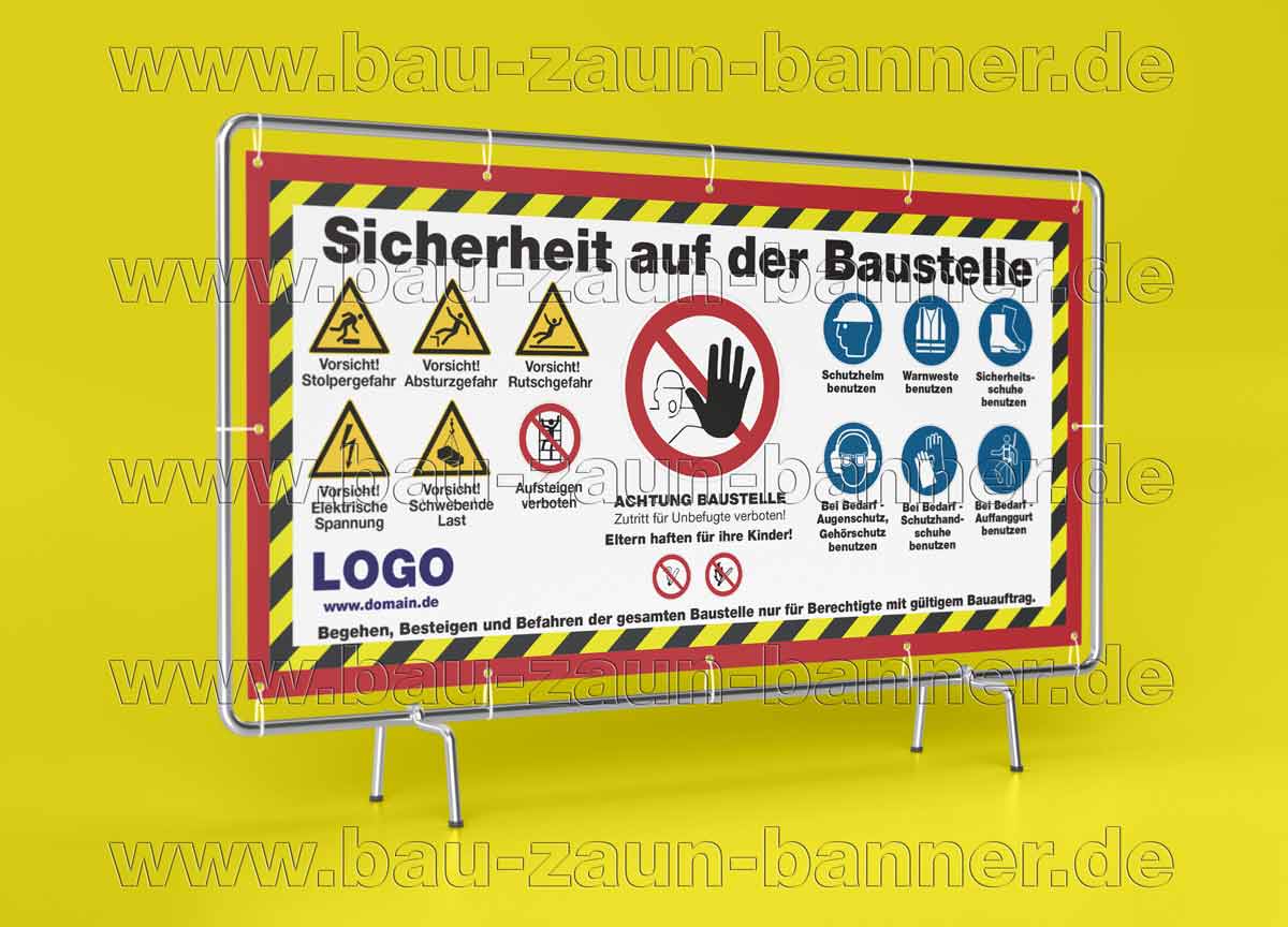 Bauzaunbanner Warnzeichen / Hinweiszeichen