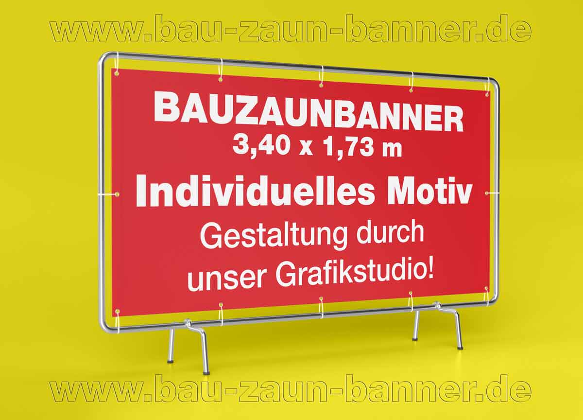 Bauzaunbanner Schild Design und Druck mit Individuelles Motiv Gestaltung