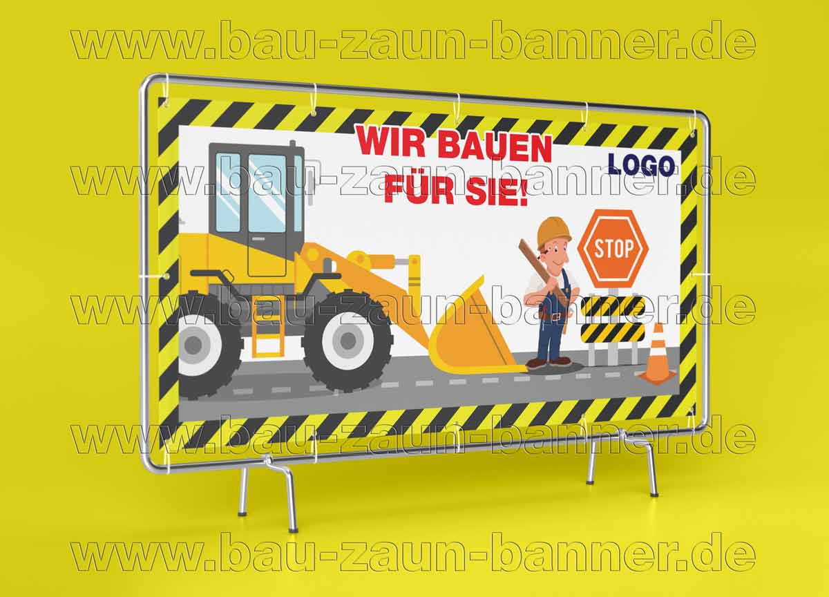 Bauzaunbanner Schild Banner Baustellen Neubau Bau Immobilien
