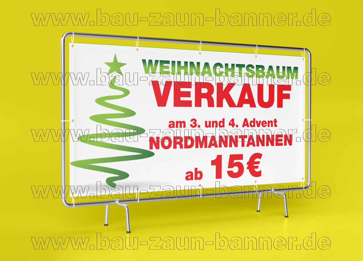 Bauzaunbanner Schild Banner Weihnachtsbaum-Verkauf Christbaum-Verkauf Weihnachtsbäume-zu-Verkaufen Christbäume-zu-Verkaufen